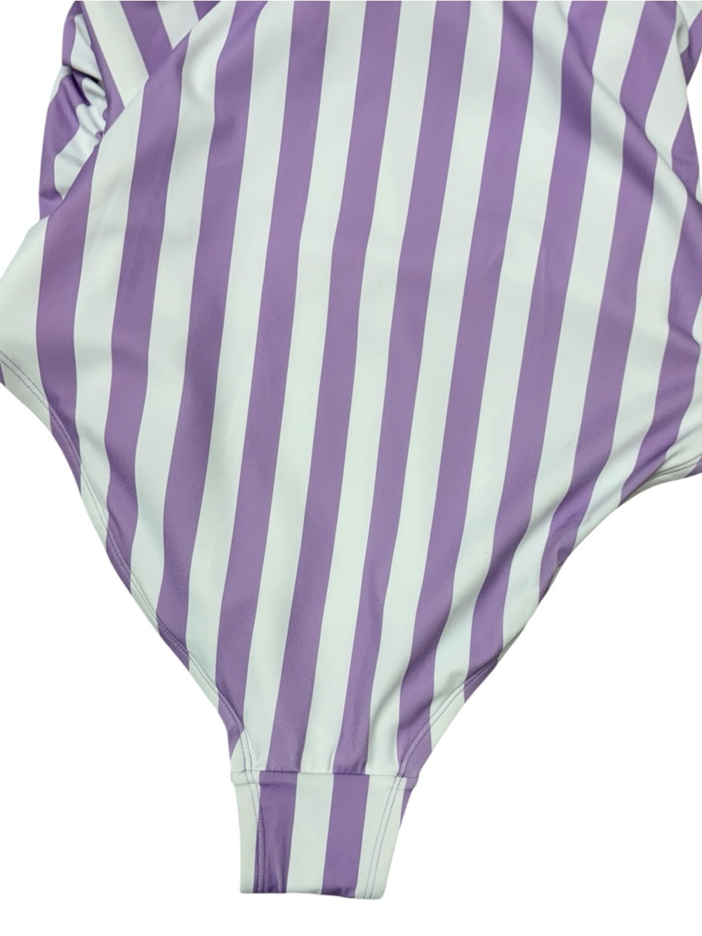 Kona Sol Purple White Stripe One Piece Swimsuit Size 14W NWT - Picture 8 of 14